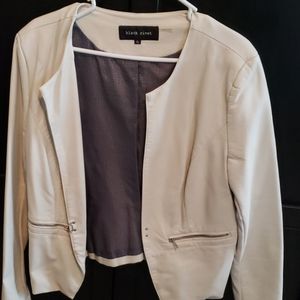 Womens cream leather jacket blazer